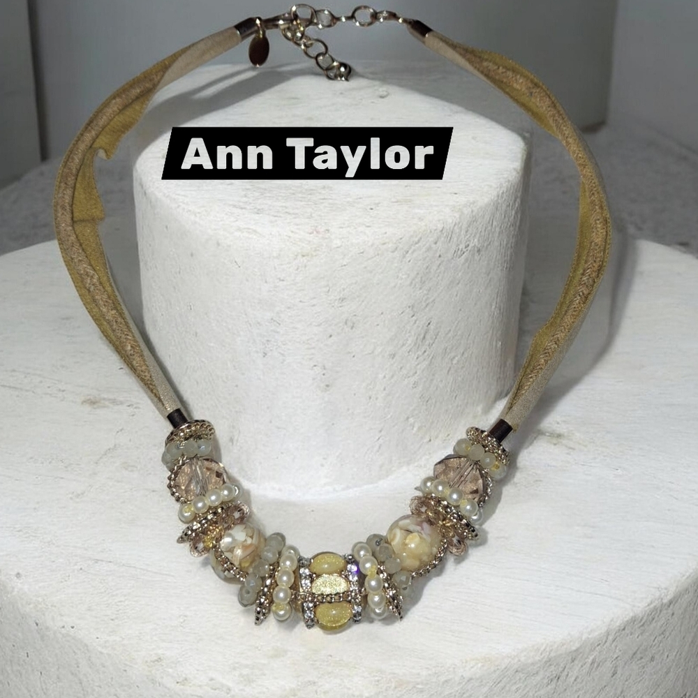 Ann Taylor Statement Rustic Unique Necklace Adjustable-note Flaw - Picture 3 of 13